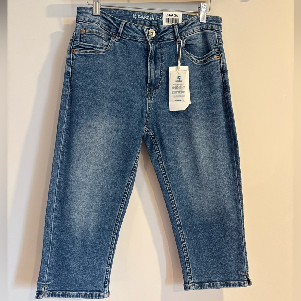 Garcia Women's Blue Cropped Jeans - Picture 3 of 12